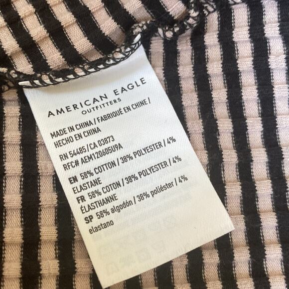 American Eagle black stripe mock neck dress - Picture 4 of 6